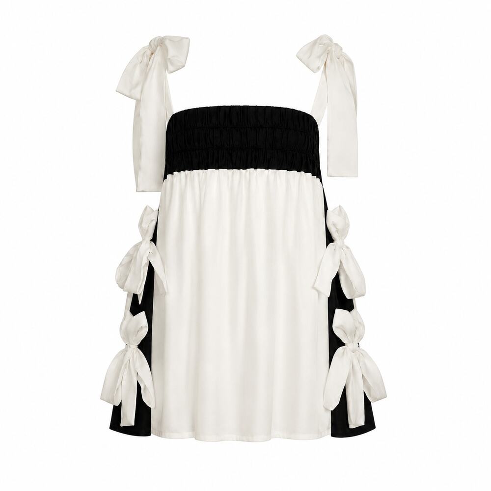 NWT Julia Allert Blouse, Black/White, XL